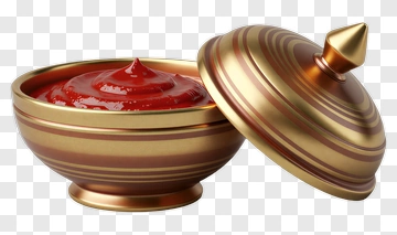 Gold And Brown Bowl Of Ketchup PNG