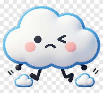 Cartoon Cloud With A Sad Expression PNG