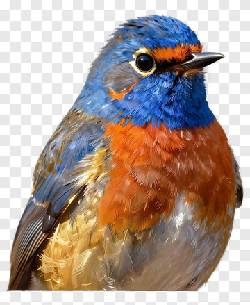 Colorful Bird With Blue And Orange Feathers PNG