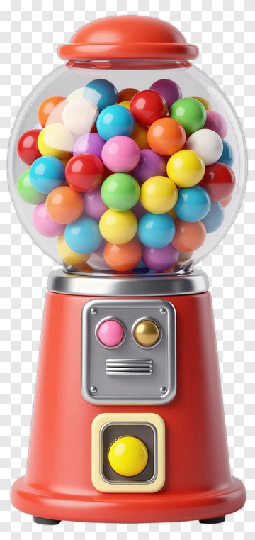 Colorful Gumball Machine Filled With Candy PNG