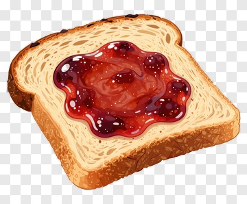 Slice Of Bread With Jam PNG