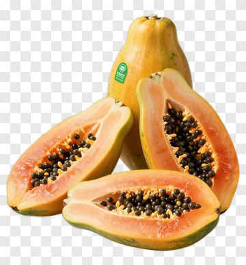 Papaya Fruit With Slices PNG