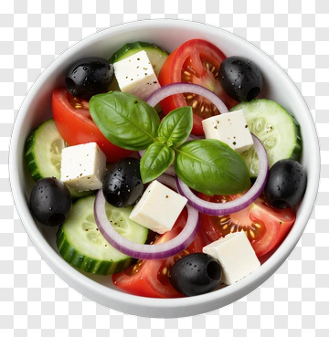 Fresh Greek Salad With Feta And Olives PNG