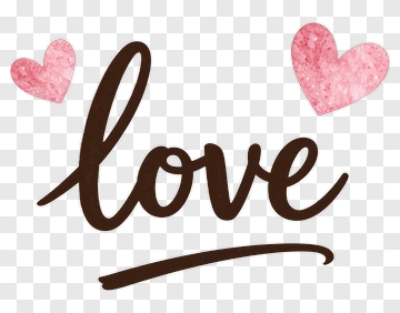 Love Text With Hearts PNG
