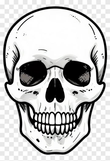 Cartoon Skull Illustration PNG