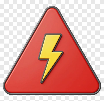 Warning Sign With Lightning Bolt PNG