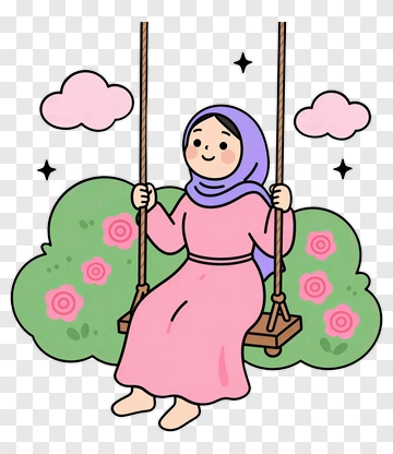 Woman Swinging In A Garden PNG