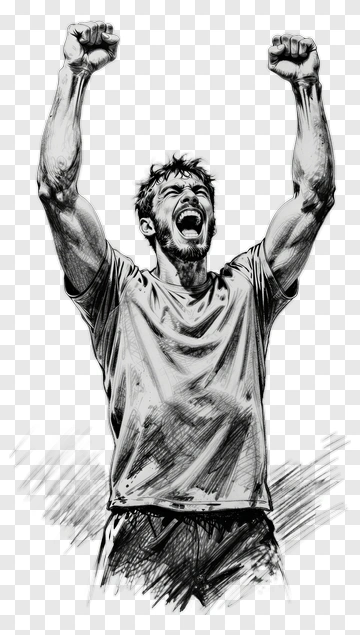 Excited Athlete Celebrating Victory PNG