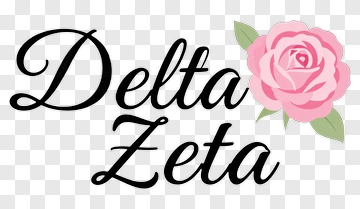 Delta Zeta With Pink Rose PNG