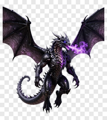 Fantasy Dragon Breathing Purple Smoke PNG