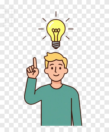 Cartoon Man With Light Bulb Idea PNG