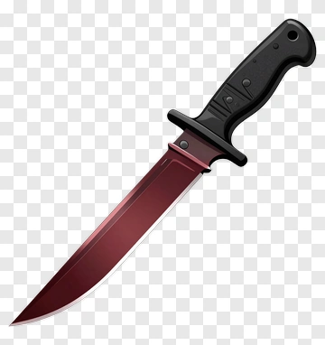 Red Knife With Black Handle PNG