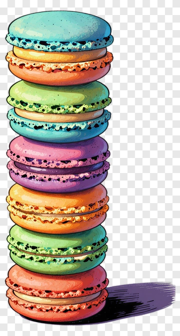 Colorful Stack Of Macarons PNG