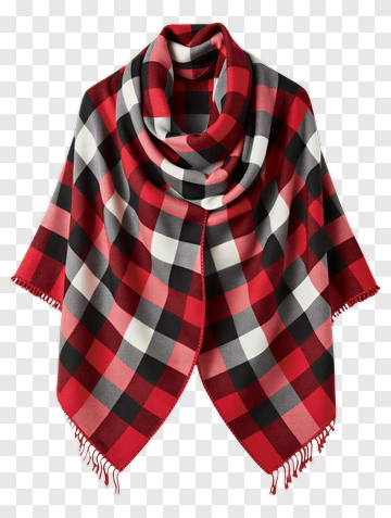 Red And Black Plaid Scarf PNG