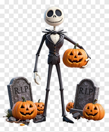 Halloween Skeleton Holding A Pumpkin PNG
