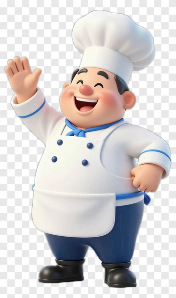 Cartoon Chef Waving Hello PNG