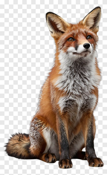 Realistic Fox Sitting PNG