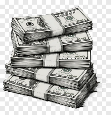 Stack Of Cash Bundled In Hundred Dollar Bills PNG