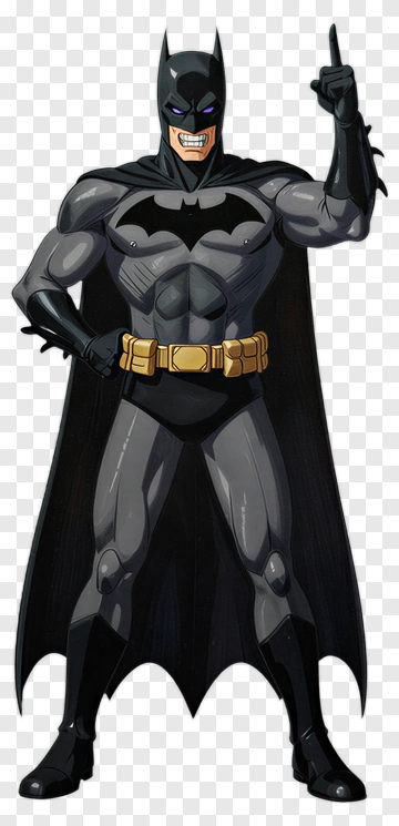 Cartoon Batman Posing With A Raised Finger PNG