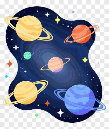 Colorful Planets In Outer Space PNG