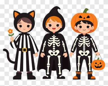 Halloween Children In Costumes PNG