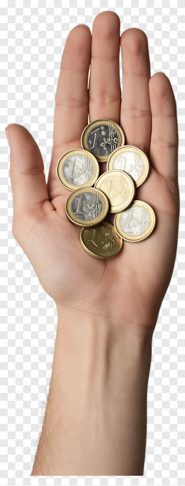 Hand Holding Coins PNG
