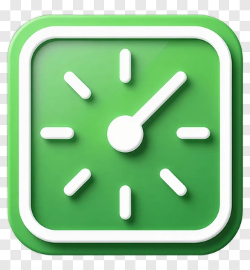 Green Clock Icon PNG
