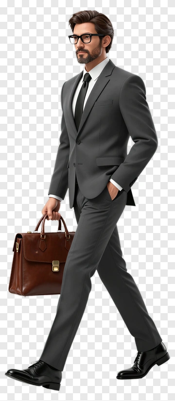Businessman Walking With Briefcase PNG