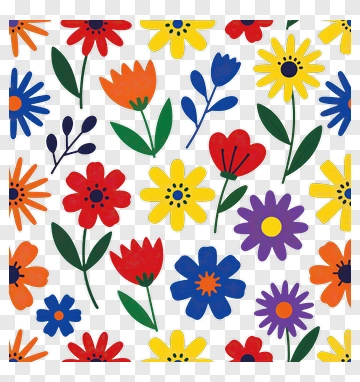 Colorful Floral Pattern PNG
