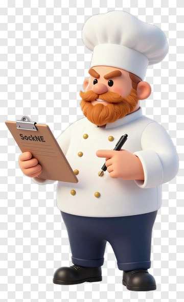 3D Chef Holding A Clipboard PNG