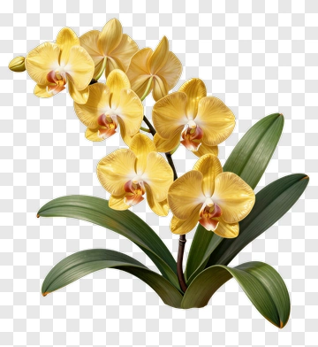 Yellow Orchid Flower PNG