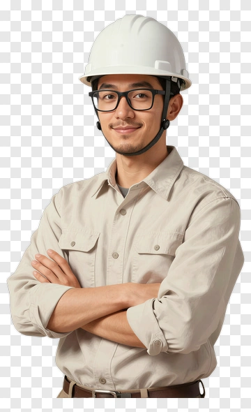 Construction Worker Wearing A Hard Hat PNG