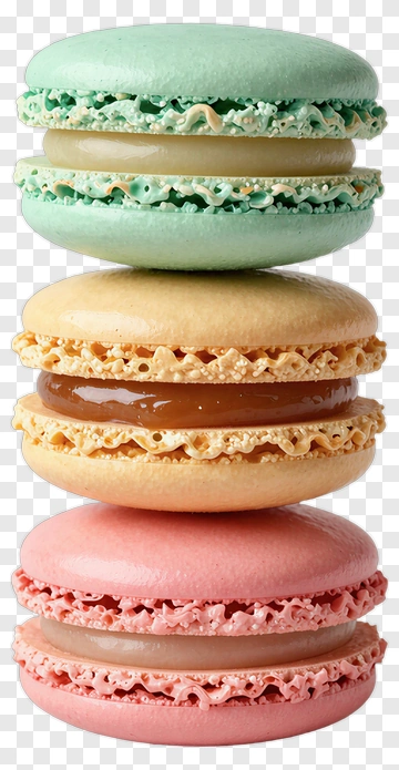 Colorful Macarons Stacked Together PNG