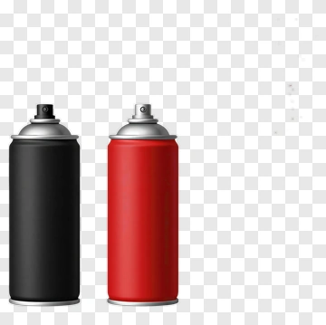 Black And Red Spray Paint Cans PNG