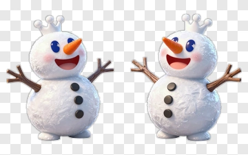 Cartoon Snowman With A Crown PNG