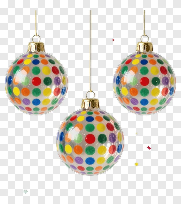 Colorful Christmas Ornaments PNG