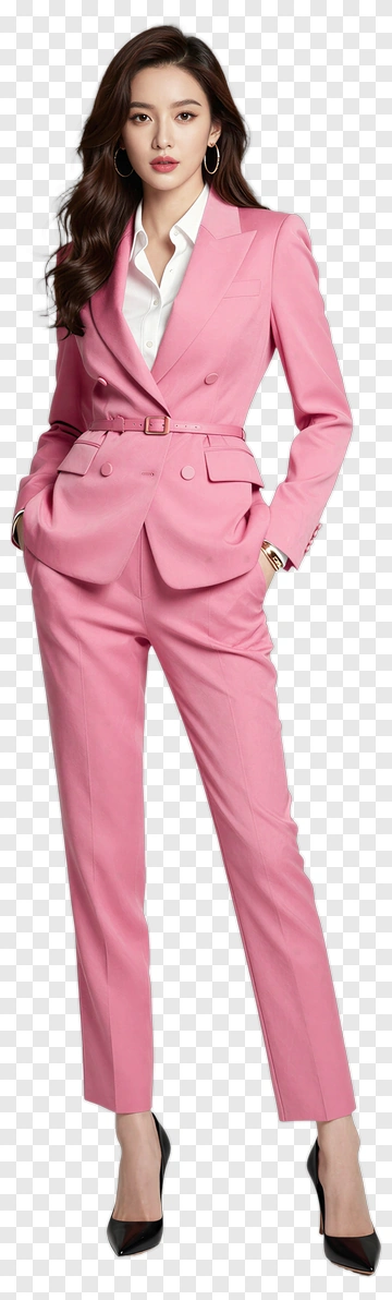 Woman In Pink Suit PNG