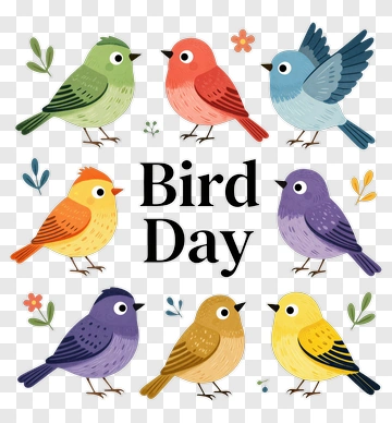 Colorful Birds For Bird Day PNG