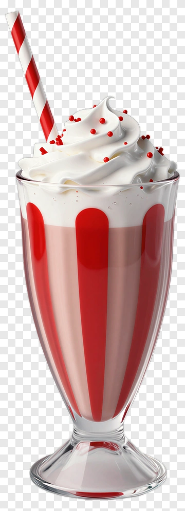 Milkshake In A Glass With A Straw PNG