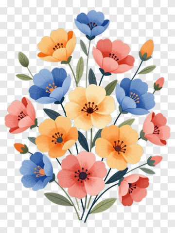 Colorful Floral Bouquet PNG
