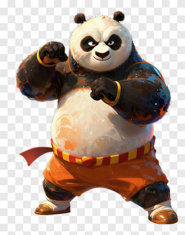 3D Panda Martial Artist PNG