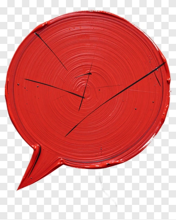 Red Speech Bubble With Brush Stroke Texture PNG