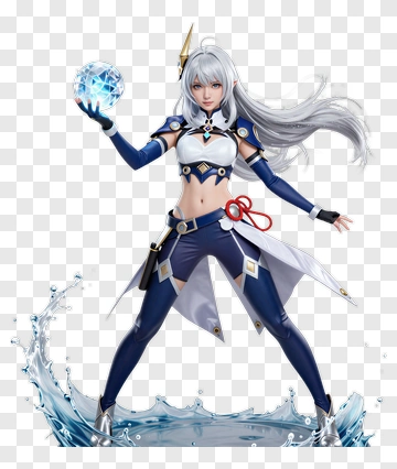 Fantasy Character Holding A Crystal In A Water Scene PNG