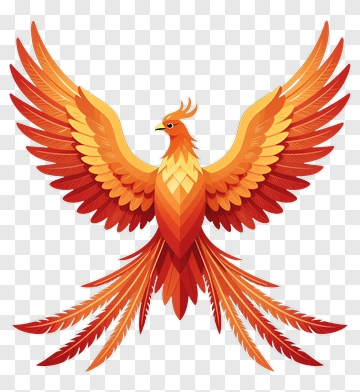 Colorful Phoenix With Vibrant Feathers PNG