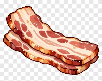 Cartoon Bacon Strips PNG