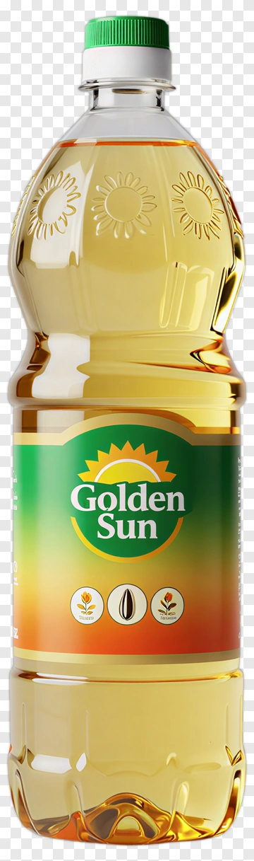 Golden Sun Cooking Oil Bottle PNG