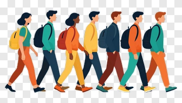 Group Of Students Walking Together PNG