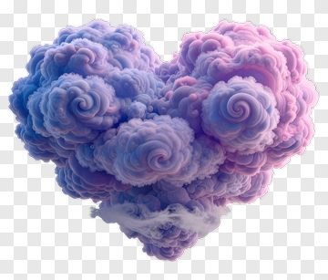 Colorful Heart-Shaped Cloud PNG