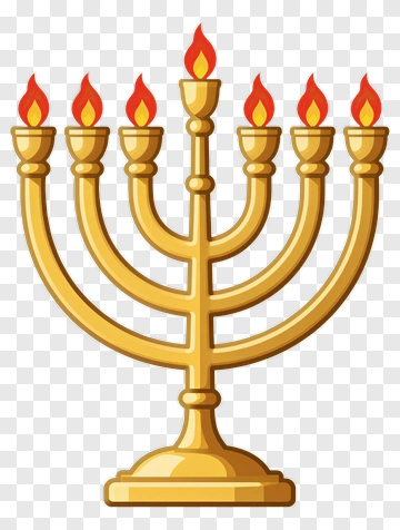 Golden Menorah With Flames PNG