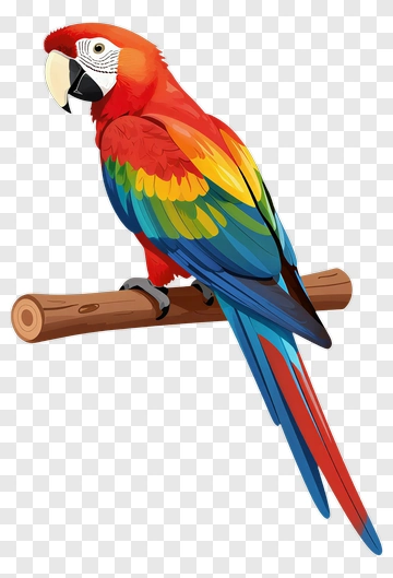 Colorful Parrot Sitting On A Branch PNG